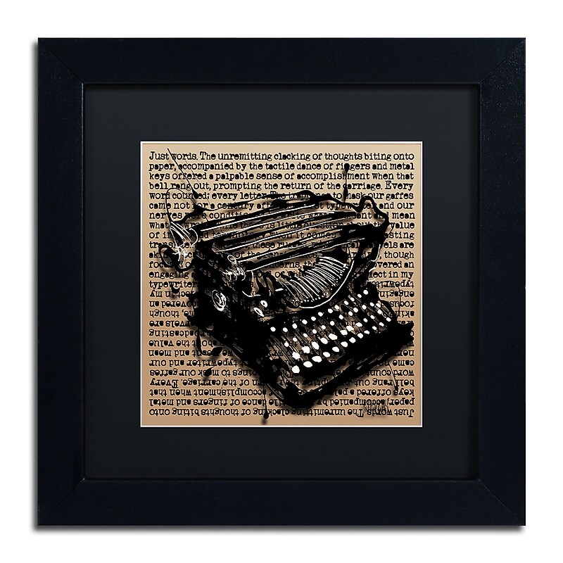Trademark Fine Art Roderick Stevens 'Three-Quarter Typewriter' 11 x 11 (RS989-B1111BMF) image 1