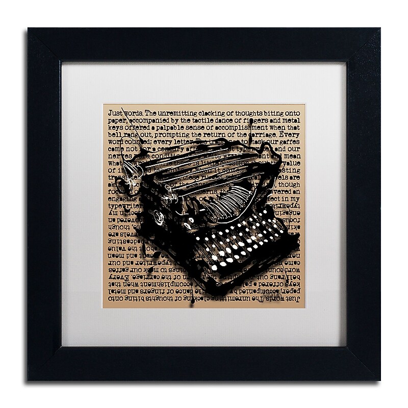 Trademark Fine Art Roderick Stevens 'Three-Quarter Typewriter' 11 x 11 (RS989-B1111MF) image 1