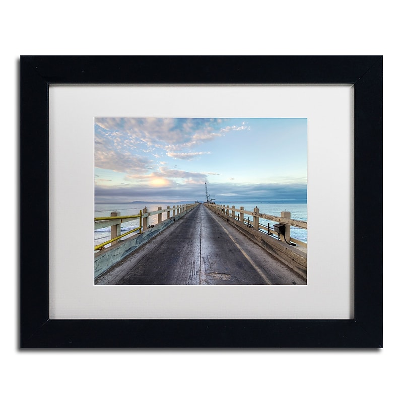Trademark Fine Art Chris Moyer 'Carpinteria Pier View I' 11 x 14 Framed Art Print (ALI0771-B1114MF) image 1