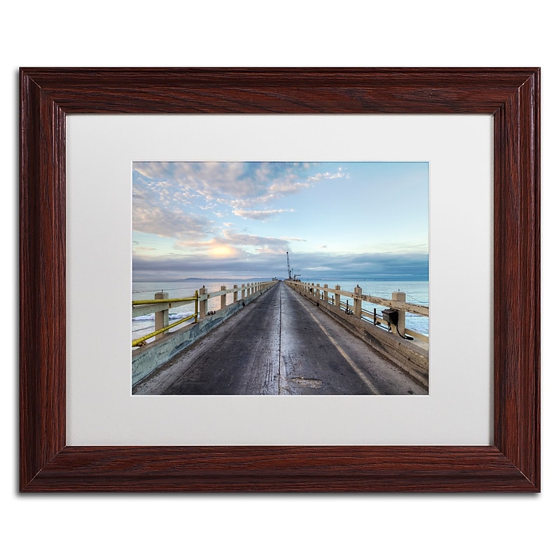Trademark Fine Art Chris Moyer 'Carpinteria Pier View I' 11 x 14 Framed Art Print (ALI0771-W1114MF) image 1