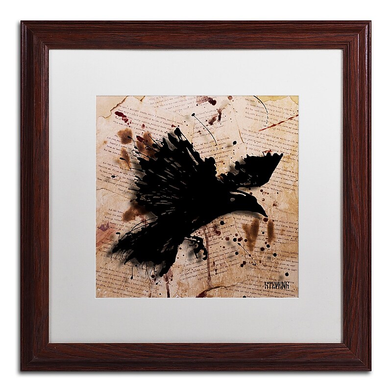 Trademark Fine Art Roderick Stevens 'The Raven 1' 16 x 16 (RS1011-W1616MF) image 1