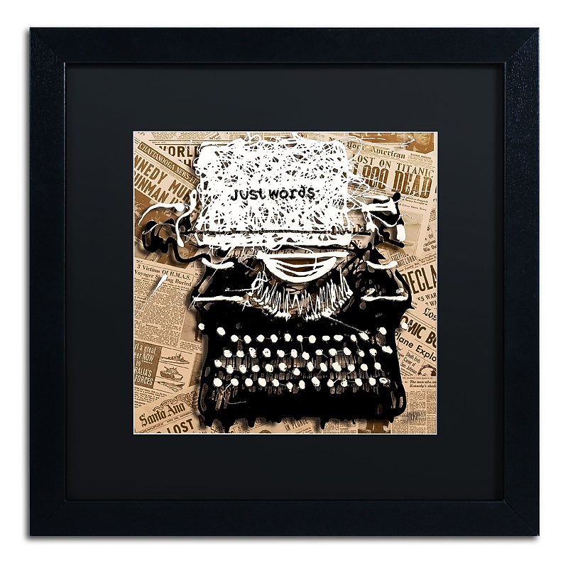 Trademark Fine Art Roderick Stevens 'Just Words 1' 16 x 16 (RS982-B1616BMF) image 1