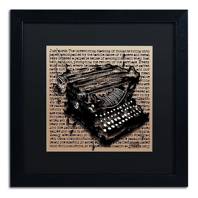 Trademark Fine Art Roderick Stevens 'Three-Quarter Typewriter' 16 x 16 (RS989-B1616BMF) image 1