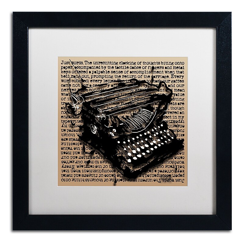 Trademark Fine Art Roderick Stevens 'Three-Quarter Typewriter' 16 x 16 (RS989-B1616MF) image 1