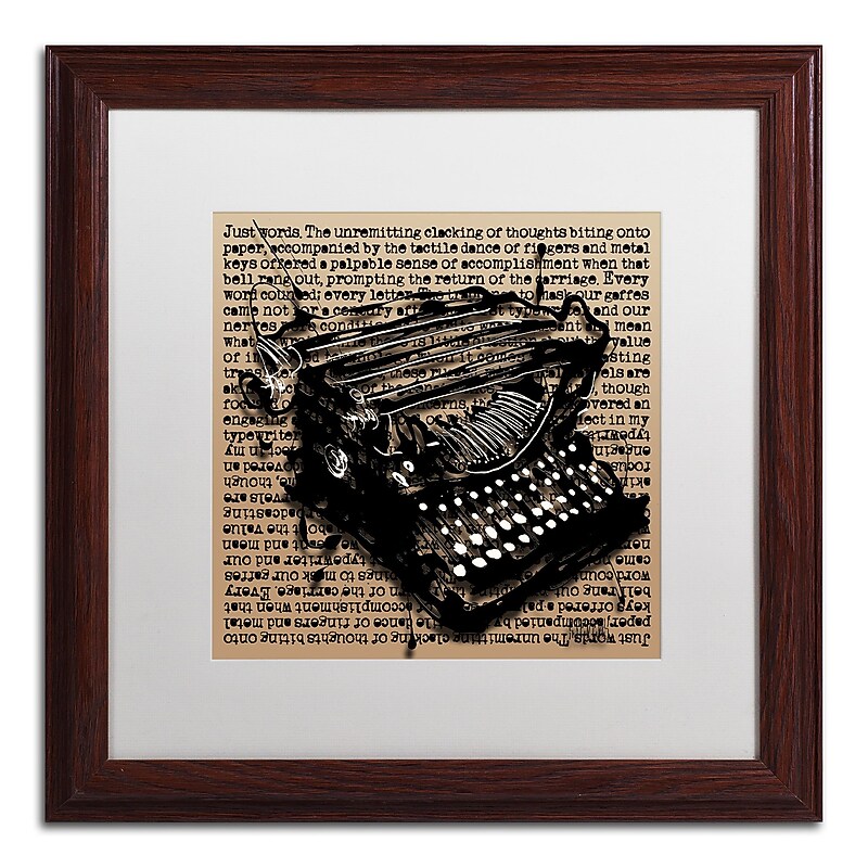Trademark Fine Art Roderick Stevens 'Three-Quarter Typewriter' 16 x 16 (RS989-W1616MF) image 1