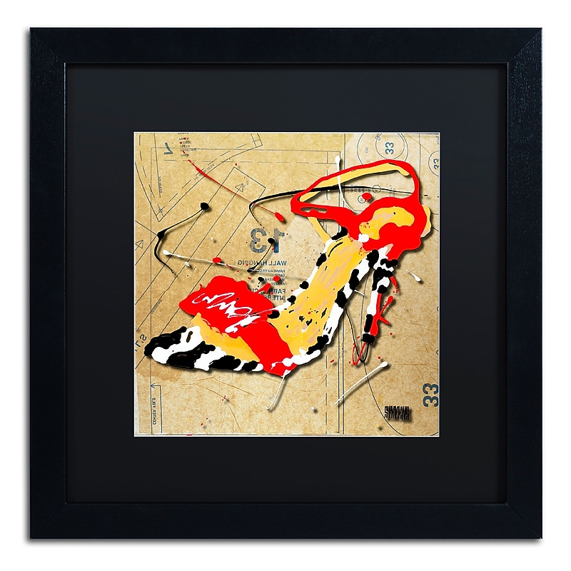 Trademark Fine Art Roderick Stevens 'Zebra Heel Red' 16 x 16 (RS992-B1616BMF) image 1