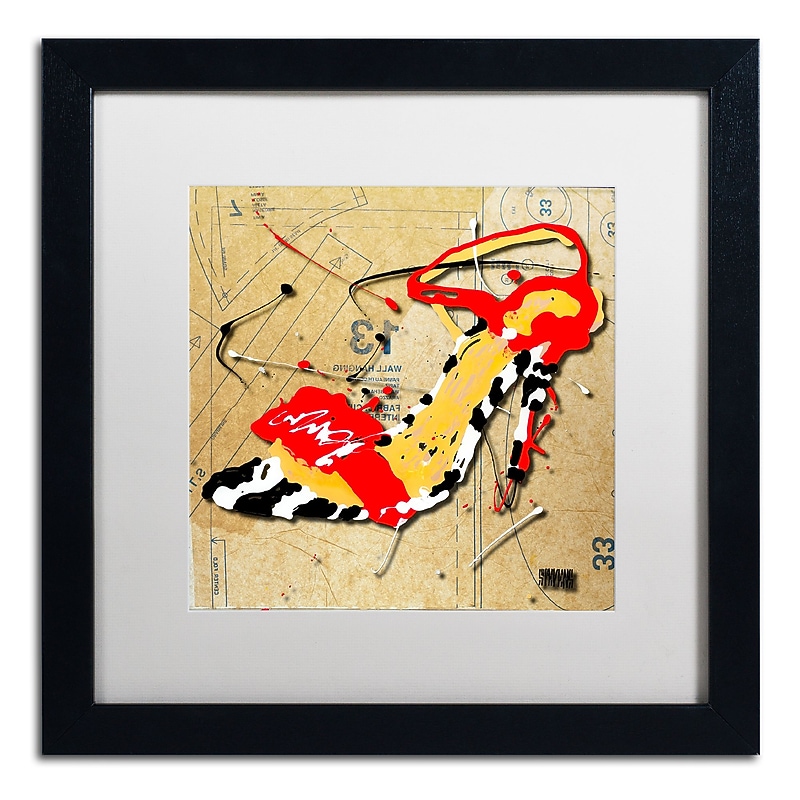 Trademark Fine Art Roderick Stevens 'Zebra Heel Red' 16 x 16 (RS992-B1616MF) image 1