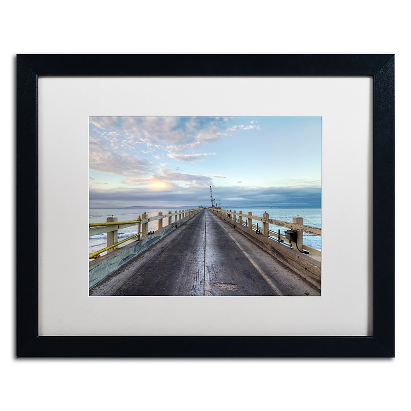 Trademark Fine Art Chris Moyer 'Carpinteria Pier View I' 16 x 20 Framed Art Print (ALI0771-B1620MF) image 1