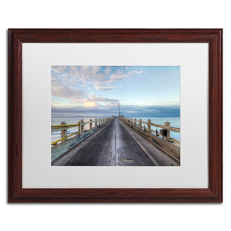 Trademark Fine Art Chris Moyer 'Carpinteria Pier View I' 16 x 20 Framed Art Print (ALI0771-W1620MF) image 1