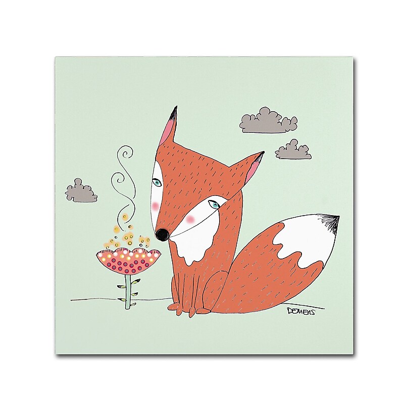 Trademark Fine Art Sylvie Demers 'Un Renard Dans La Cours' 24 x 24 (ALI0915-C2424GG) image 1