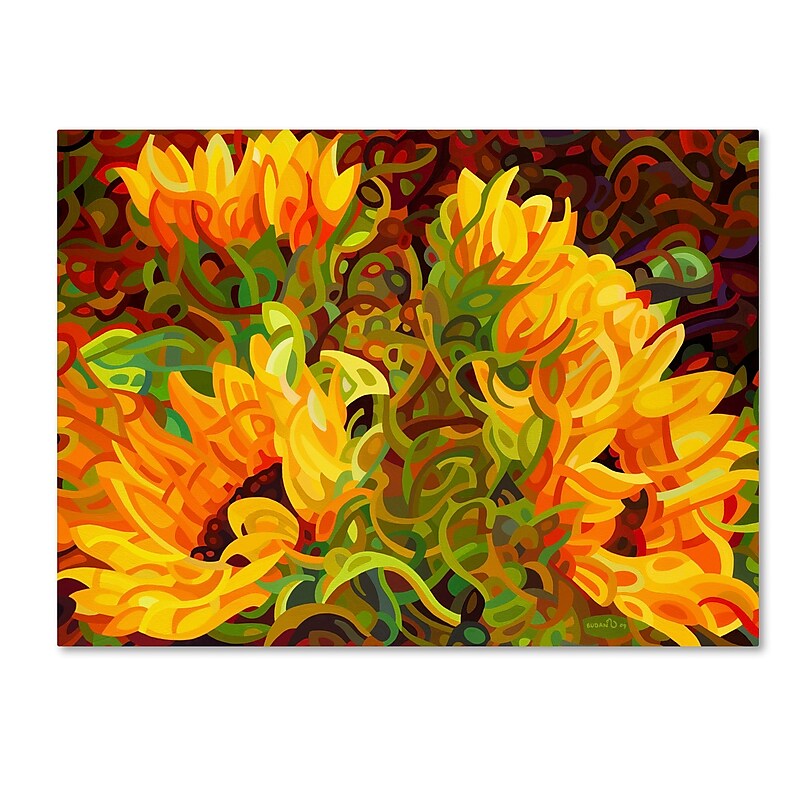 Trademark Fine Art Mandy Budan 'Four Sunflowers' 35 x 47 (ALI0919-C3547GG) image 1