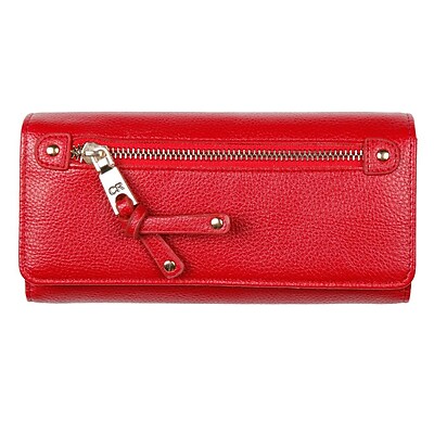 Club Rochelier Clutch Wallet with Cheque Book and Gusset, Red | Staples