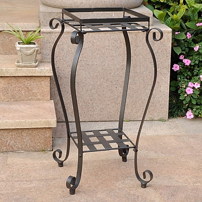 International Caravan Mandalay Novelty Plant Stand; Antique Black