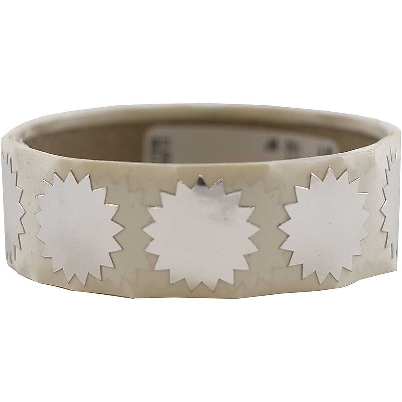 JAM Paper Circle Round Label Wafer Seals with Serrated Edges, 0.75 Inch Diameter, Silver, 100/Pack (2263767) image 1