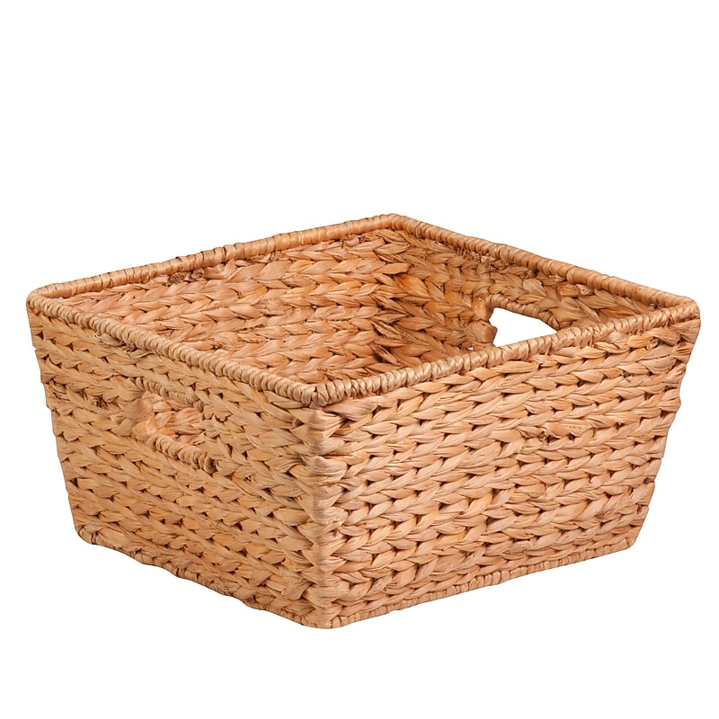 Honey Can Do Large Square Water Hyacinth Basket, Brown (STO-02885) image 1