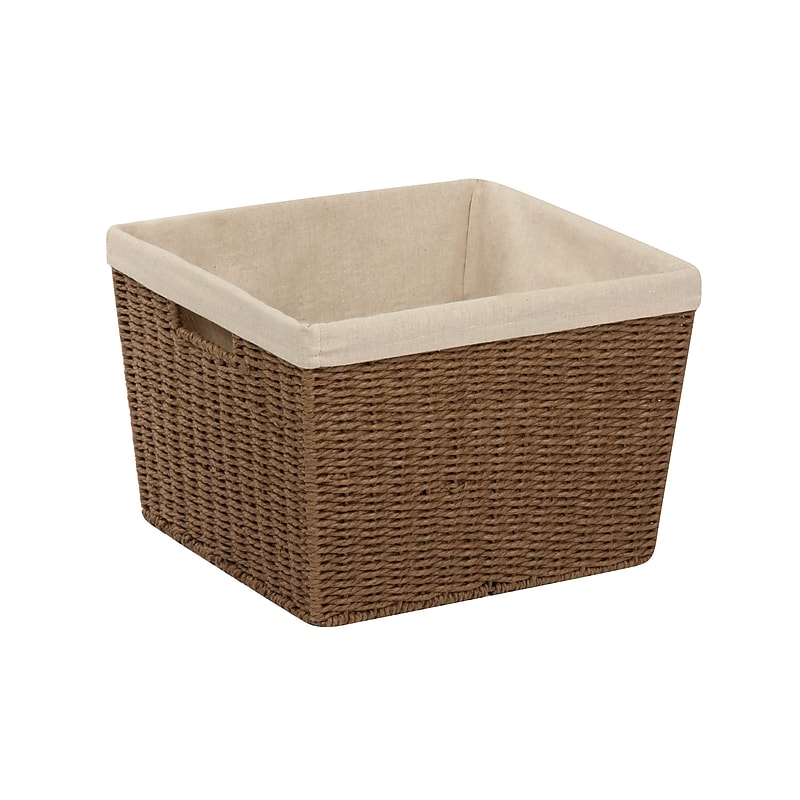 Honey Can Do Paper Rope Storage Tote with Liner Brown (STO-03566) image 1