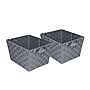 Honey Can Do Double Woven Task-It Baskets, Silver, 2/Pack (STO-05088)~#|#~m002668850_sc7