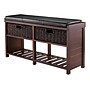 Winsome Colin Storage Bench with Cushion Seat and Baskets, Cappuccino (40438)~#|#~m002680867_sc7
