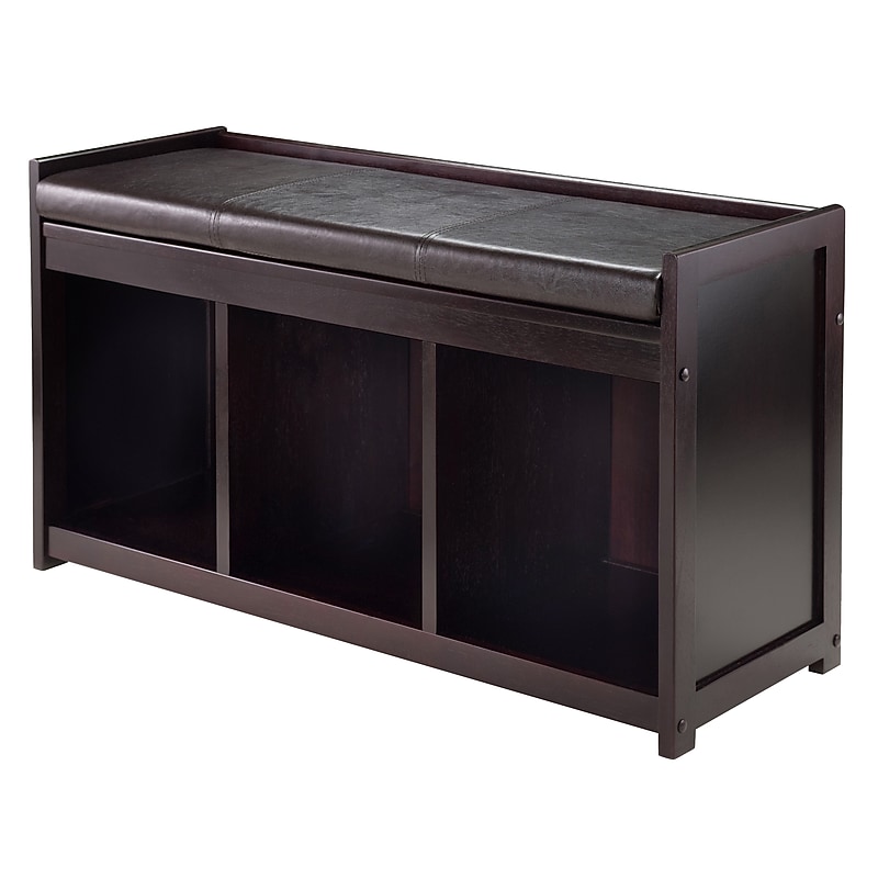 Winsome Addison Storage Bench with Cushion Seat, Espresso (92349) image 1