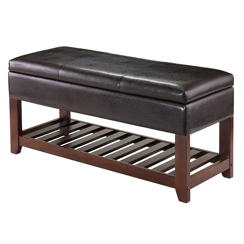 Winsome Monza Storage Bench with Cushion Seat, Espresso (94143) image 1