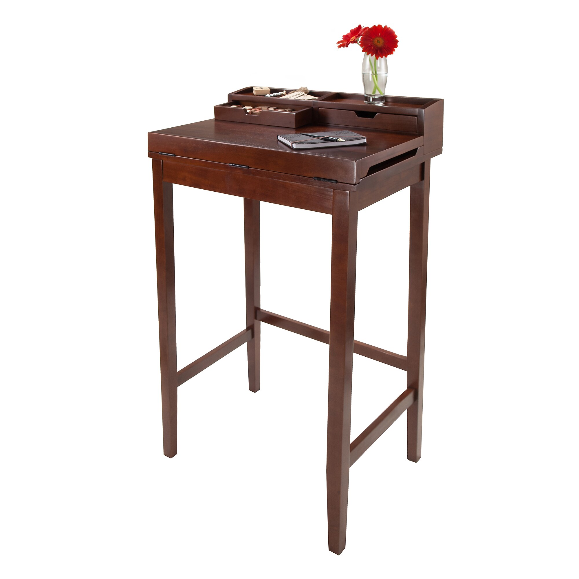 Winsome Brighton 28″W Wood Rectangular Writing Area and Hutch, Walnut (94628) Sansujyuku sansujyuku.com
