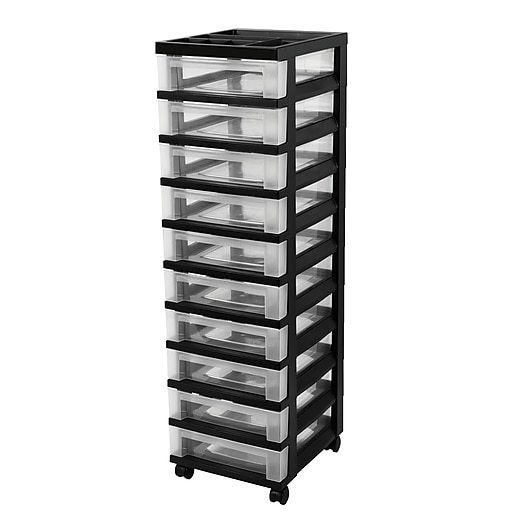 IRIS® 10 Drawer Storage Cart, Black (585650) Staples