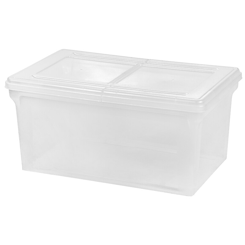 IRIS Letter Size File Box Storage, Clear (139921) image 1