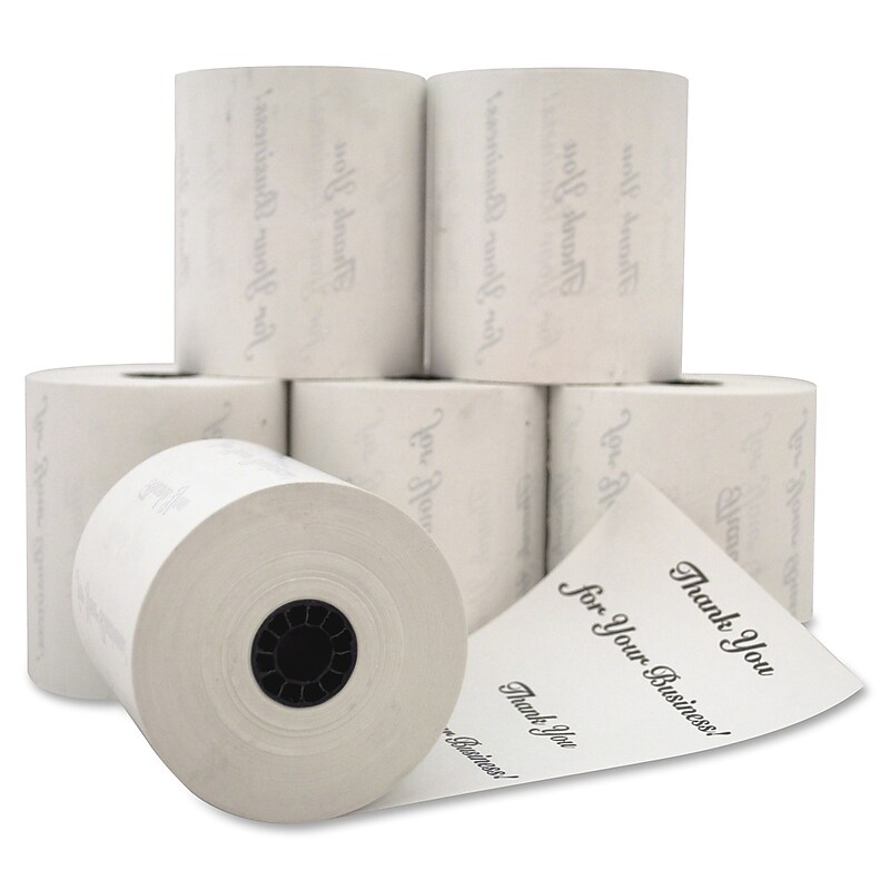 PM Company Thermal Cash Register Paper Rolls, 3-1/8" x 230', BPA Free, 8/Pack (9090-3216) image 1