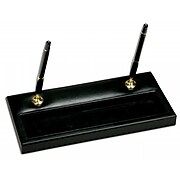 Dacasso Leather Double Pen Stand; Black, 5.75"L x 1.75"W x 11.125"H (DCSS080)