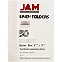 JAM Paper 2-Pocket Textured Linen Business Folders, Ivory, 25/Pack (386LIVA)~#|#~m002765222_sc7