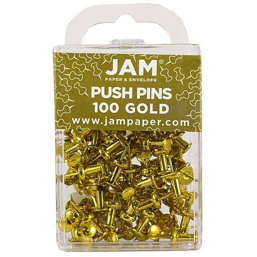 Shop Staples for JAM Paper® Push Pins, Shiny Gold Pushpins, 100/Pack