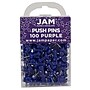 JAM Paper Push Pins, Purple, 2 Packs of 100 (222419053A)~#|#~m002765388_sc7