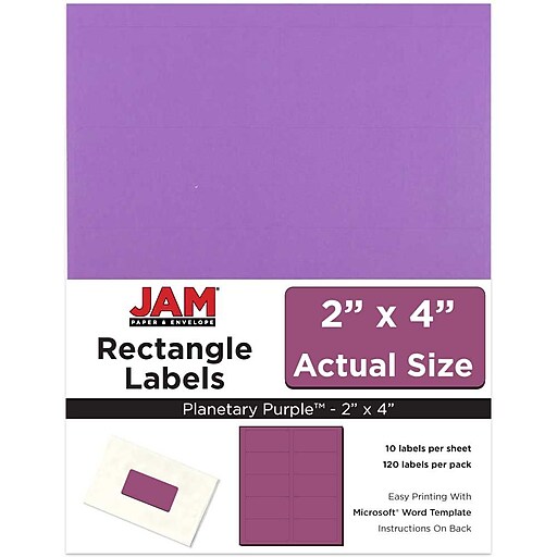 JAM Paper® Mailing Address Labels, 2 x 4, Violet, 120/pack (302725790