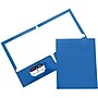 JAM Paper Glossy 2-Pocket Portfolio Folder, Blue, 6/Pack (385Gbua)~#|#~m002765499_sc7