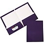 JAM Paper Laminated Two-Pocket Glossy Presentation Folders, Purple, 6/Pack (385GPUA)~#|#~m002765522_sc7