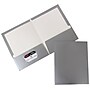 JAM Paper Glossy 2-Pocket Portfolio Folder, Silver, 6/Pack (385Gsia)~#|#~m002765530_sc7