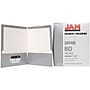 JAM Paper Laminated 2-Pocket Glossy Presentation Folders, Silver, 25/Pack (385GSID)~#|#~m002765532_sc7