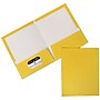 JAM Paper Laminated 2-Pocket Glossy Presentation Folders, Yellow, 25/Pack (385GYED)~#|#~m002765538_sc7