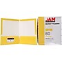 JAM Paper Laminated 2-Pocket Glossy Presentation Folders, Yellow, 25/Pack (385GYED)~#|#~m002765540_sc7