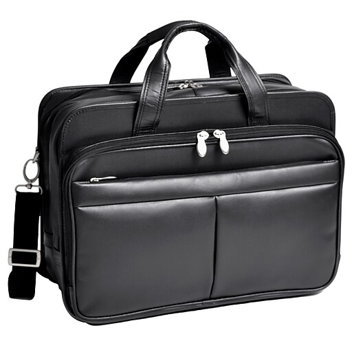 McKlein R Series Laptop Briefcase, Black Leather (83985) Staples