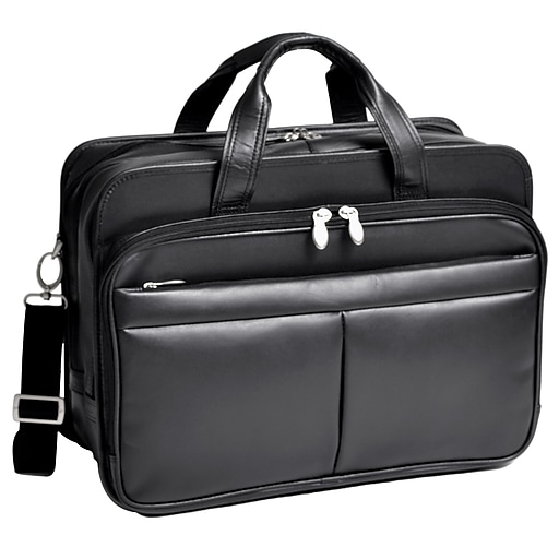 McKlein R Series Laptop Briefcase, Black Leather (83985) | Staples