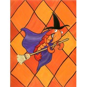 Caroline's Treasures Crawfish Witch Halloween House Vertical Flag