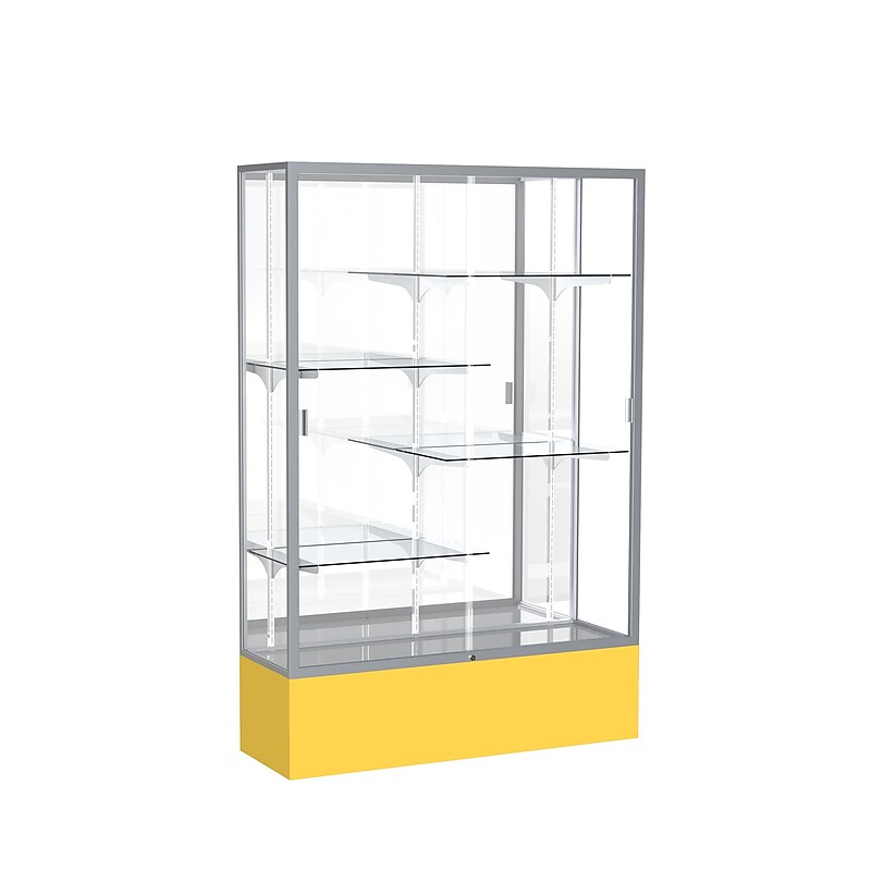 Ghent Spirit 48"W x 72"H x 16"D Floor Case, Mirror Back, Satin Finish, Golden Rod Base image 1