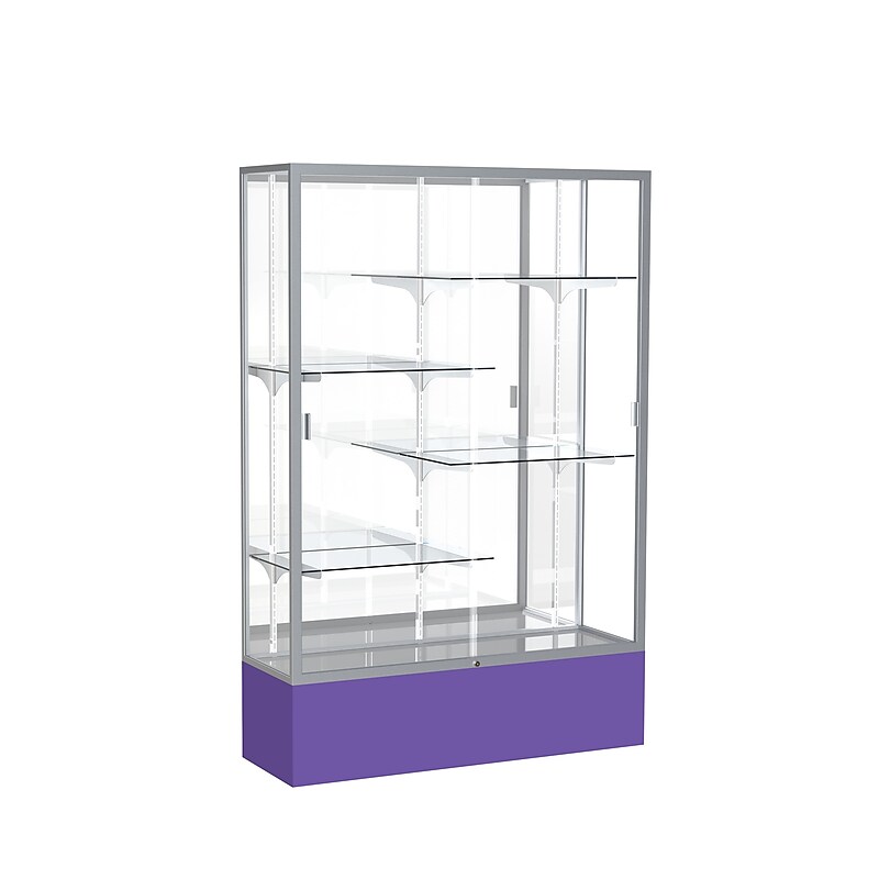 Ghent Spirit 48"W x 72"H x 16"D Floor Case, Mirror Back, Satin Finish, Purple Base image 1