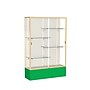 Ghent Spirit 48"W x 72"H x 16"D Floor Case, Plaque Back, Champagne Finish, Kelly Green Base~#|#~m002839590_sc7