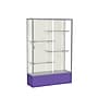 Ghent Spirit 48"W x 72"H x 16"D Floor Case, Plaque Back, Satin Finish, Purple Base~#|#~m002839602_sc7