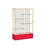Ghent Spirit 48"W x 72"H x 16"D Floor Case, Plaque Back, Champagne Finish, Red Base~#|#~m002839605_sc7