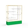 Ghent Spirit 60"W x 72"H x 16"D Floor Case, Mirror Back, Champagne Finish, Kelly Green Base~#|#~m002839650_sc7