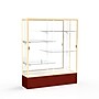 Ghent Spirit 60"W x 72"H x 16"D Floor Case, Mirror Back, Champagne Finish, Maroon Base~#|#~m002839653_sc7
