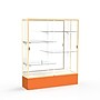Ghent Spirit 60"W x 72"H x 16"D Floor Case, Mirror Back, Champagne Finish, Orange Base~#|#~m002839659_sc7
